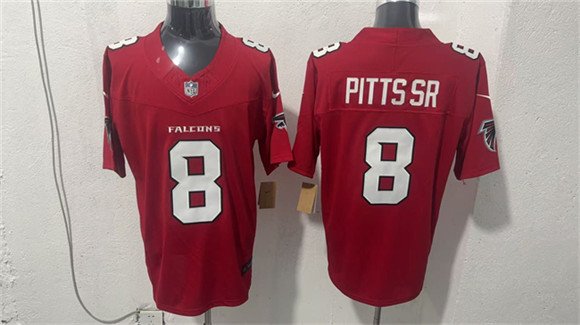Men's Atlanta Falcons 8 Kyle Pitts Sr Red 2026 New F U S E Vapor Untouchable Limited Football Stitched Jersey Men's Atlanta Falcons 8 Kyle Pitts Sr Red 2026 New F U S E Vapor Untouchable Limited Football Stitched Jersey