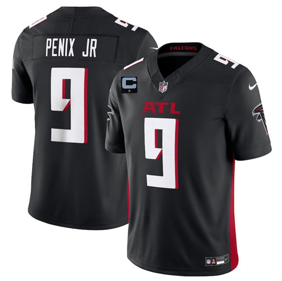 Men's Atlanta Falcons 9 Michael Penix Jr Black 2025 F.U.S.E. With 1 Star C Patch Vapor Untouchable Limited Football Stitched Jersey