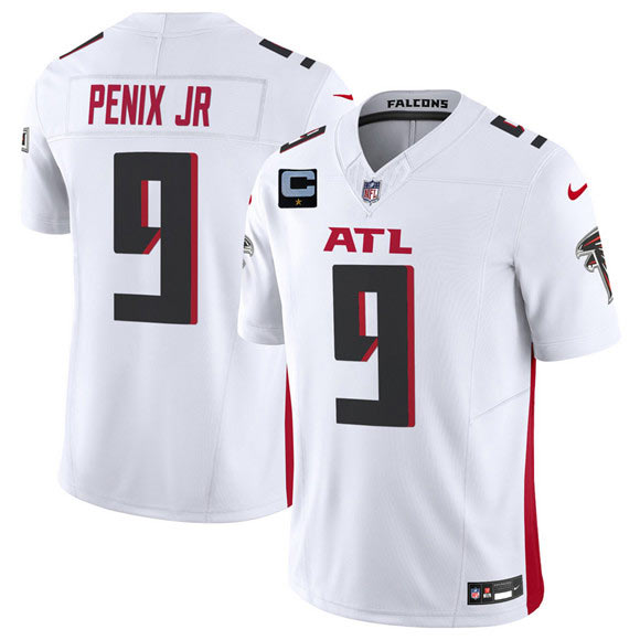 Men's Atlanta Falcons 9 Michael Penix Jr White 2025 F.U.S.E. With 1 Star C Patch Vapor Untouchable Limited Football Stitched Jersey