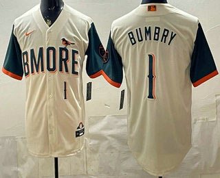 Men's Baltimore Orioles 1 Al Bumbry Cream 2026 City Connect Stadium Jersey