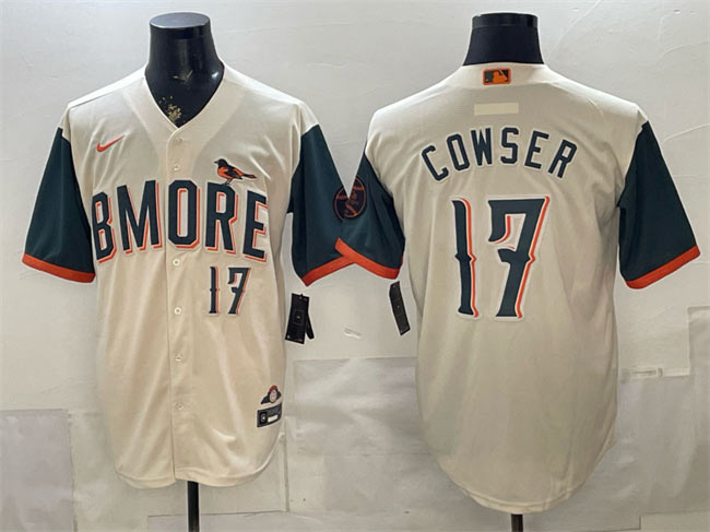 Men's Baltimore Orioles 17 Colton Cowser Natural 2026 City Connect Stadium Stitched Baseball Jersey