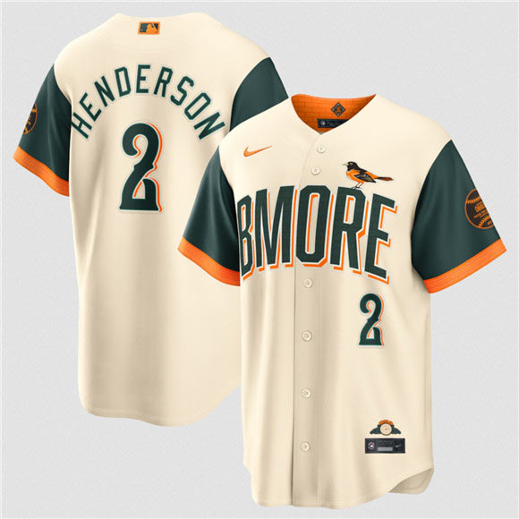 Men's Baltimore Orioles 2 Gunnar Henderson Natural 2026 City Connect Stadium Stitched Baseball Jersey