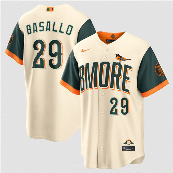 Men's Baltimore Orioles 29 Samuel Basallo Natural 2026 City Connect Stadium Stitched Baseball Jersey