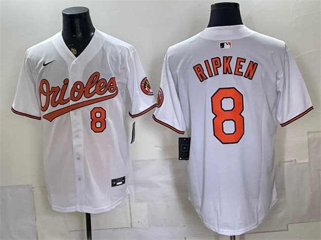 Men's Baltimore Orioles 8 Cal Ripken Jr White 2025 Home Limited Stitched Baseball Jersey Men's Baltimore Orioles 8 Cal Ripken Jr White 2025 Home Limited Stitched Baseball Jersey