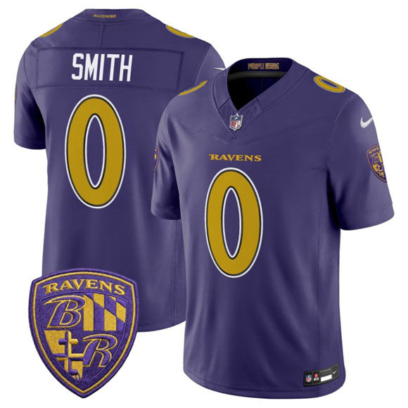 Men's Baltimore Ravens 0 Roquan Smith Purple 2026 F.U.S.E. Alternate Vapor Limited Football Stitched Jersey