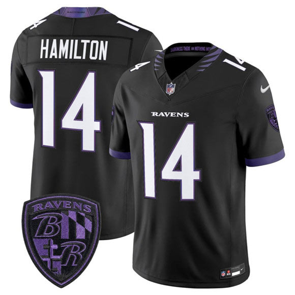Men's Baltimore Ravens 14 Kyle Hamilton Black 2026 F.U.S.E. Alternate Vapor Limited Football Stitched Jersey