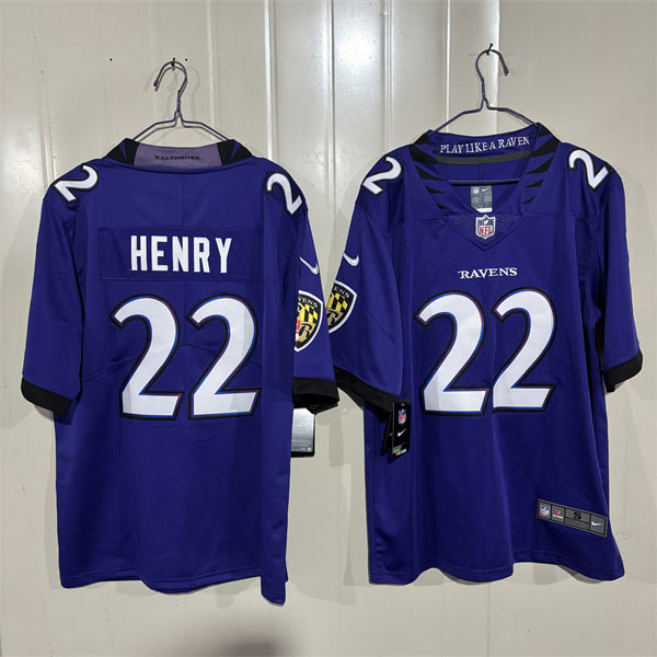 Men's Baltimore Ravens 22 Derrick Henry Purple 2026 Alternate Vapor Limited Football Stitched Jersey Men's Baltimore Ravens 22 Derrick Henry Purple 2026 Alternate Vapor Limited Football Stitched Jersey