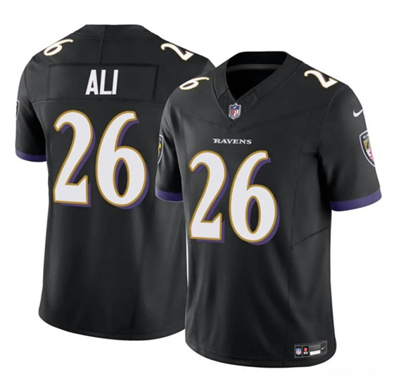 Men's Baltimore Ravens 26 Rasheen Ali Black 2025 F.U.S.E. Vapor Limited Football Jersey