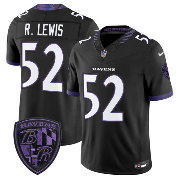 Men's Baltimore Ravens 52 Ray Lewis Black 2026 F.U.S.E. Alternate Vapor Limited Football Stitched Jersey