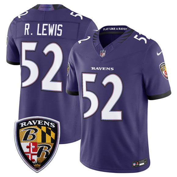 Men's Baltimore Ravens 52 Ray Lewis Purple 2026 F.U.S.E Vapor Limited Football Stitched Jersey