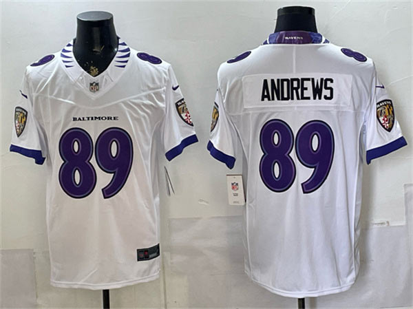 Men's Baltimore Ravens 89 Mark Andrews White 2026 F.U.S.E. Vapor Limited Football Stitched Jersey Men's Baltimore Ravens 89 Mark Andrews White 2026 F.U.S.E. Vapor Limited Football Stitched Jersey