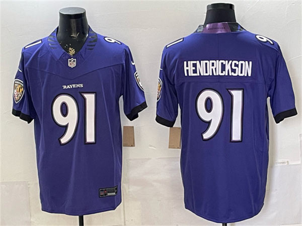 Men's Baltimore Ravens 91 Trey Hendrickson Purple 2026 F.U.S.E. Vapor Limited Football Stitched Jersey Men's Baltimore Ravens 91 Trey Hendrickson Purple 2026 F.U.S.E. Vapor Limited Football Stitched Jersey