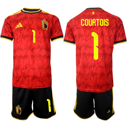 Men's Belgium 1 COURTOIS National Team FIFA x World Cup 2026 Home Red On Field Jersey