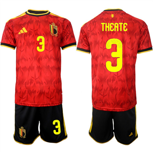 Men's Belgium 3 THEATE National Team FIFA x World Cup 2026 Home Red On Field Jersey