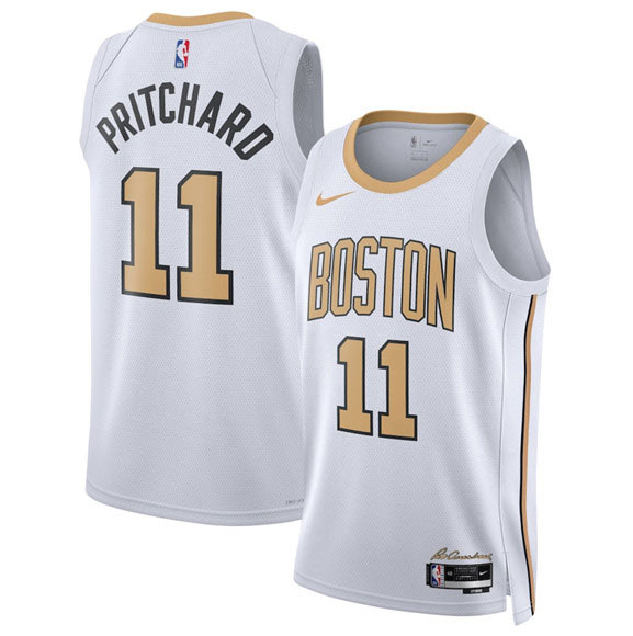 Men's Boston Celtics 11 Payton Pritchard White 2025 26 City Edition Swingman Stitched Basketball Jersey