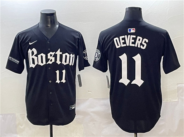 Men's Boston Red Sox 11 Rafael Devers Black Gothic Vapor Limited Stitched Baseball Jersey
