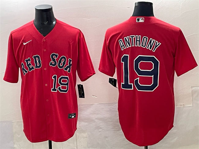 Men's Boston Red Sox 19 Roman Anthony Red Cool Base Stitched Baseball Jersey