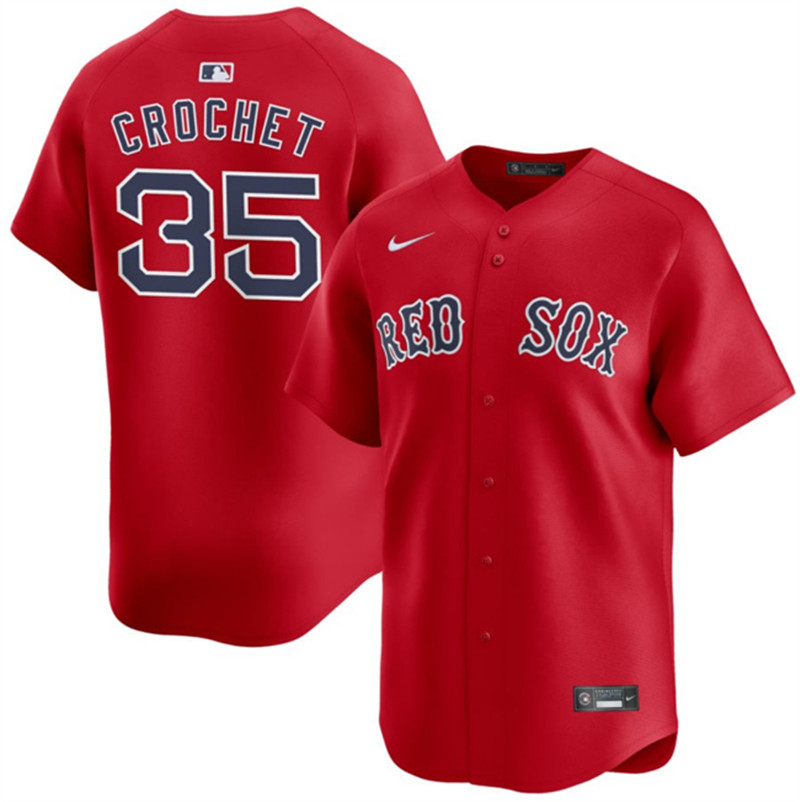 Men's Boston Red Sox 35 Garrett Crochet Red 2024 Alternate Limited Stitched Baseball Jersey