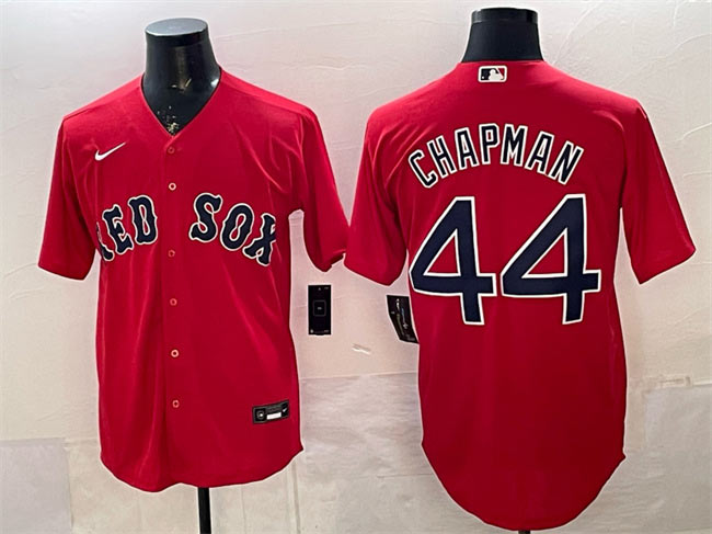 Men's Boston Red Sox 44 Aroldis Chapman Red Cool Base Stitched Baseball Jersey