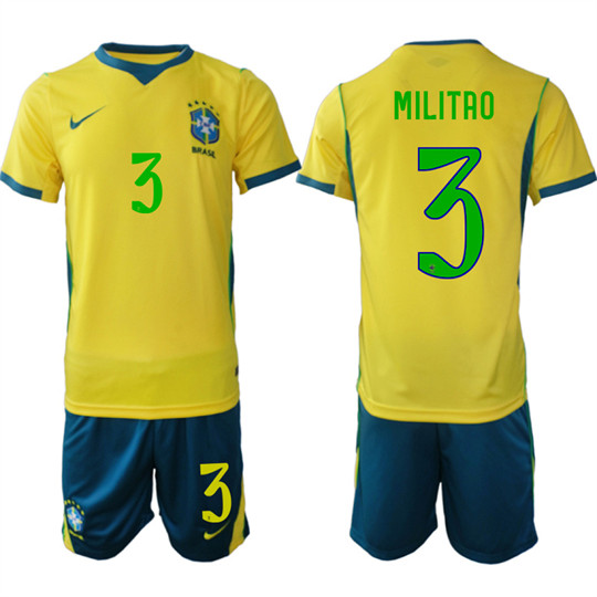 Men's Brazil 3 MILITAO National Team FIFA x World Cup 2026 Home On Field Jersey