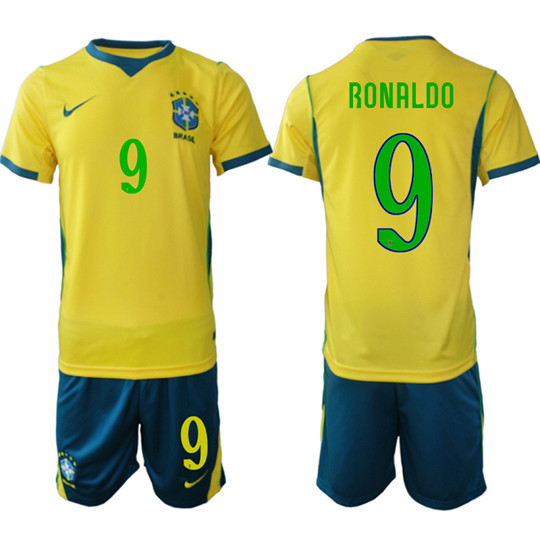 Men's Brazil 9 RONALDO National Team FIFA x World Cup 2026 Home On Field Jersey