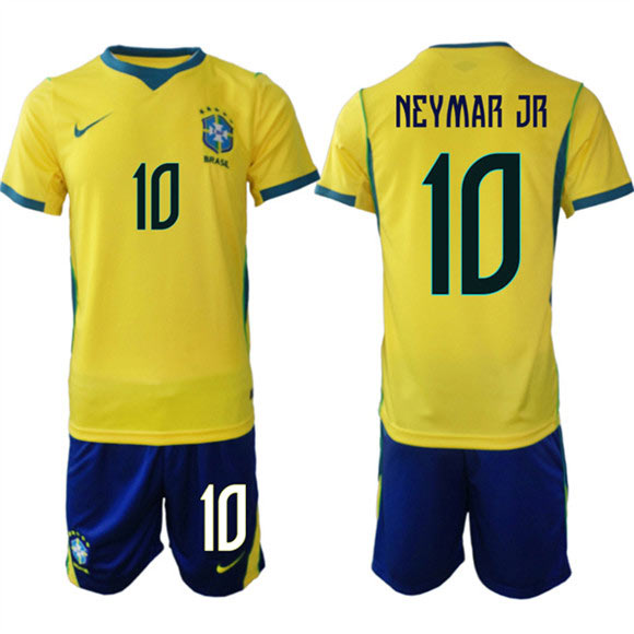 Men's Brazil national football team 10 Neymar Jr Yellow Home 2026 Soccer Jersey Suit