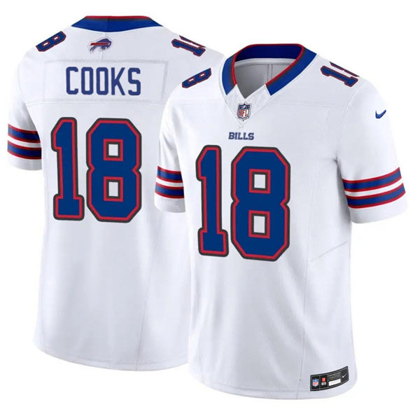 Men's Buffalo Bills 18 Brandin Cooks White 2025 F.U.S.E. Vapor Untouchable Limited Football Stitched Jersey