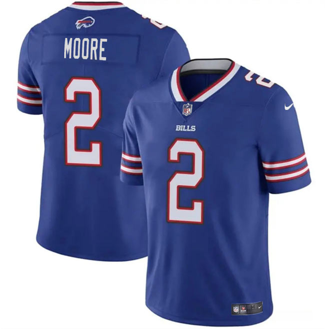 Men's Buffalo Bills 2 D.J. Moore Blue 2026 Vapor Untouchable Limited Stitched Football Jersey