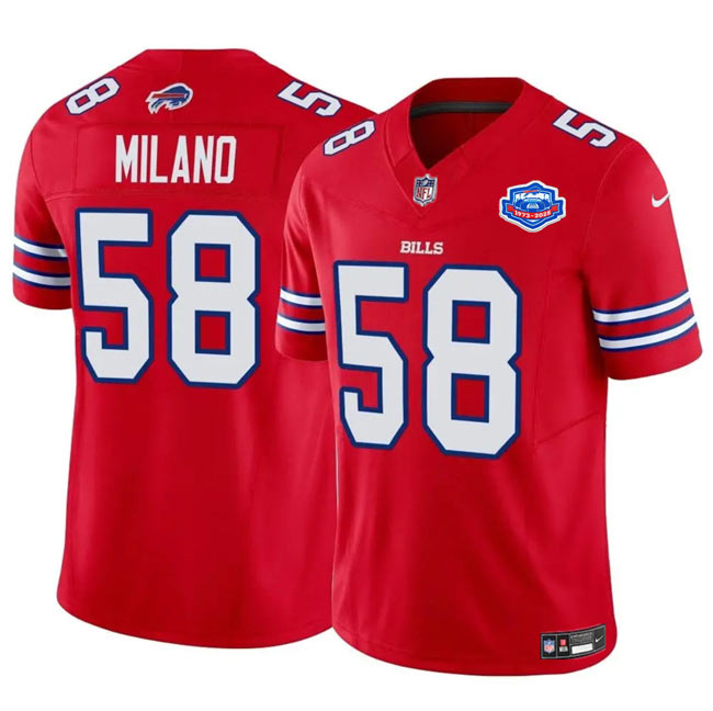 Men's Buffalo Bills 58 Matt Milano Red 2025 F.U.S.E. With Farewell Patch Vapor Untouchable Limited Football Stitched Jersey