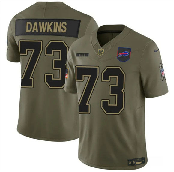 Men's Buffalo Bills 73 Dion Dawkins Olive 2025 F.U.S.E. Salute to Service Limited Football Stitched Jersey