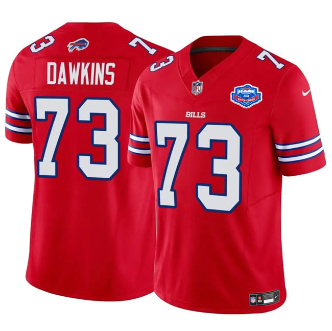 Men's Buffalo Bills 73 Dion Dawkins Red 2025 F.U.S.E. With Farewell Patch Vapor Untouchable Limited Football Stitched Jersey