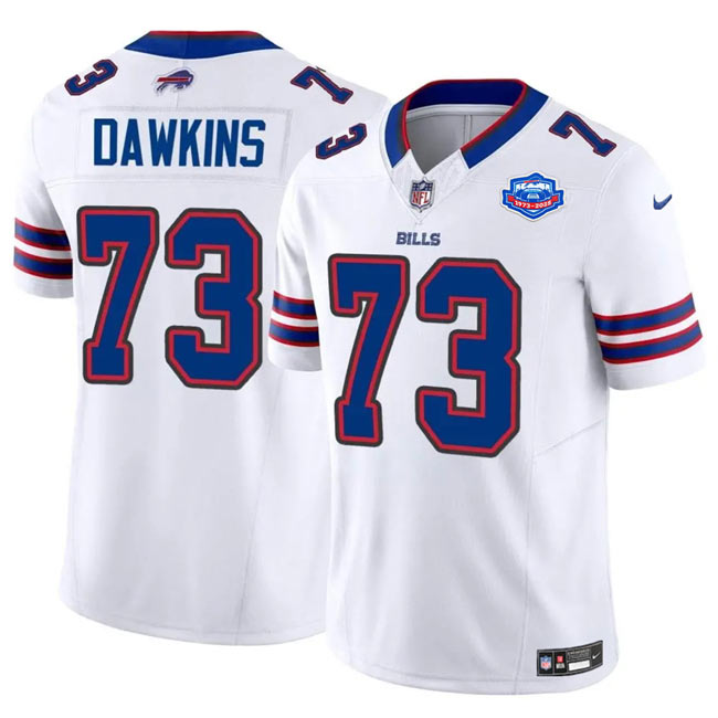Men's Buffalo Bills 73 Dion Dawkins White 2025 F.U.S.E. With Farewell Patch Vapor Untouchable Limited Football Stitched Jersey
