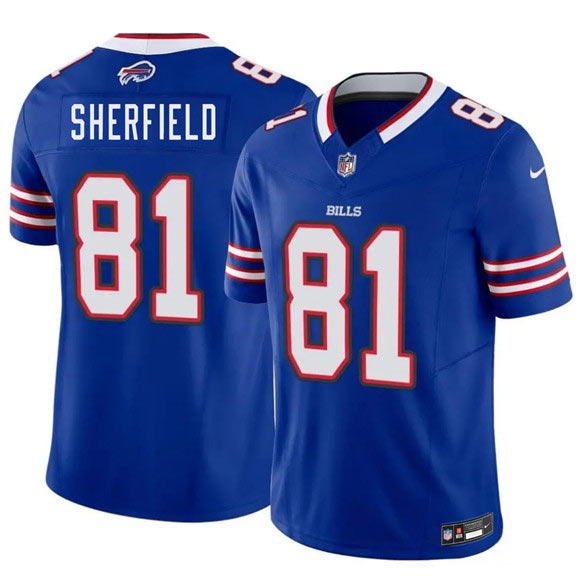 Men's Buffalo Bills 81 Trent Sherfield Blue 2026 Draft F.U.S.E. Vapor Untouchable Limited Football Stitched Jersey