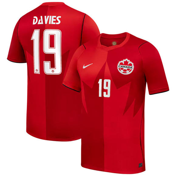 Men's Canada 19 Alphonso Davies 2026 Red Home Soccer Jersey