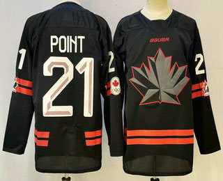 Men's Canada Hockey 21 Brayden Point Black Stitched Jersey