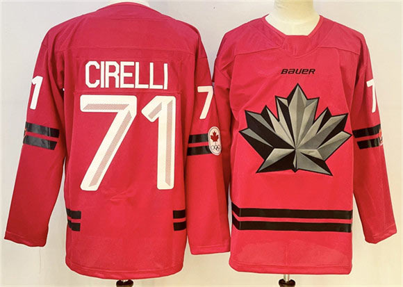 Men's Canada Hockey 71 Anthony Cirelli Red Stitched Jersey
