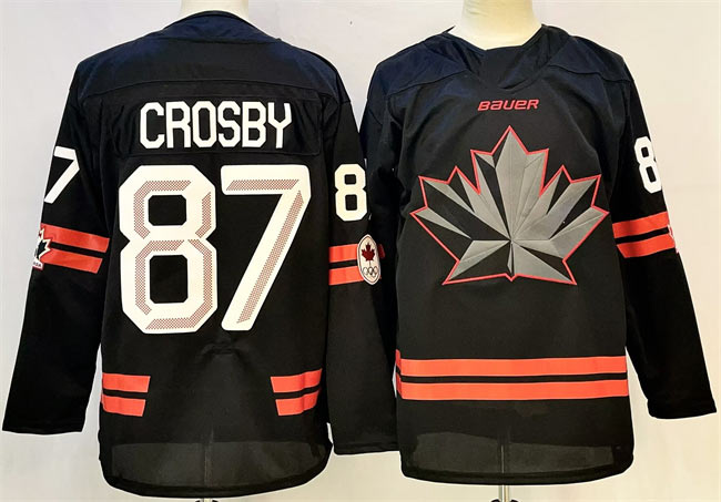 Men's Canada Hockey 87 Sidney Crosby Black Stitched Jersey