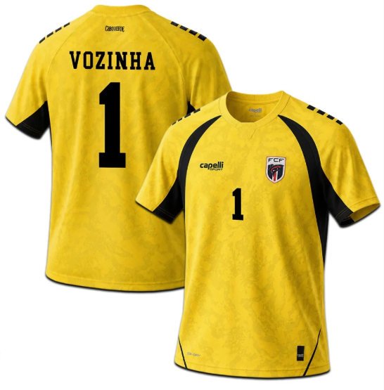 Men's Cape Verde 1 Vozinha Yellow 2026 World Cup Goalkeeper Soccer Jersey Men's Cape Verde 1 Vozinha Yellow 2026 World Cup Goalkeeper Soccer Jersey