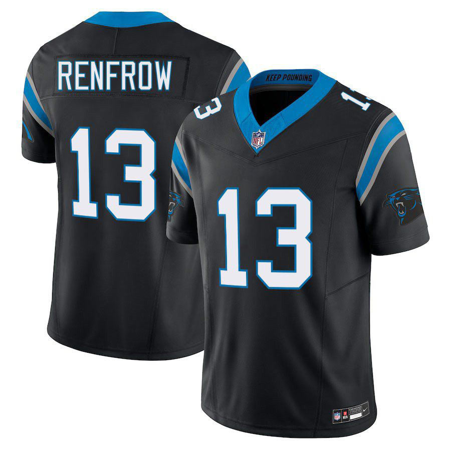 Men's Carolina Panthers 13 Hunter Renfrow Black Limited Stitched Jersey
