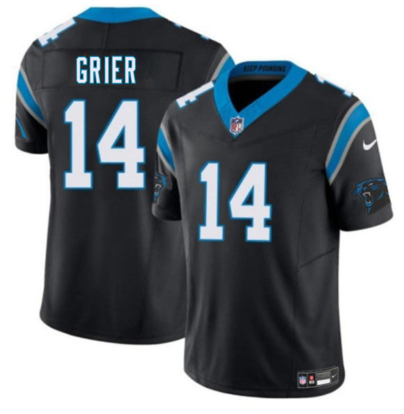 Men's Carolina Panthers 14 Will Grier Black 2026 F.U.S.E. Vapor Limited Football Stitched Jersey