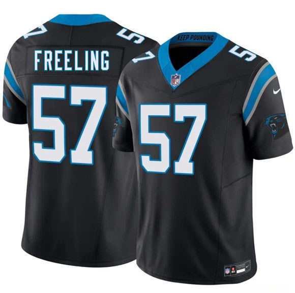 Men's Carolina Panthers 57 Monroe Freeling Black 2026 Draft F.U.S.E. Vapor Limited Football Stitched Jersey