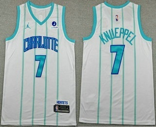 Men's Charlotte Hornets 1 Kon Knueppel White Icon Sponsor Swingman Jersey