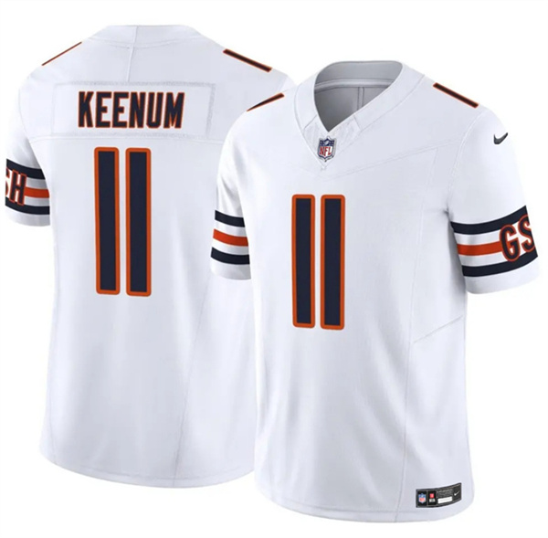 Men's Chicago Bears 11 Case Keenum White 2025 F.U.S.E. Vapor Untouchable Limited Football Stitched Jersey