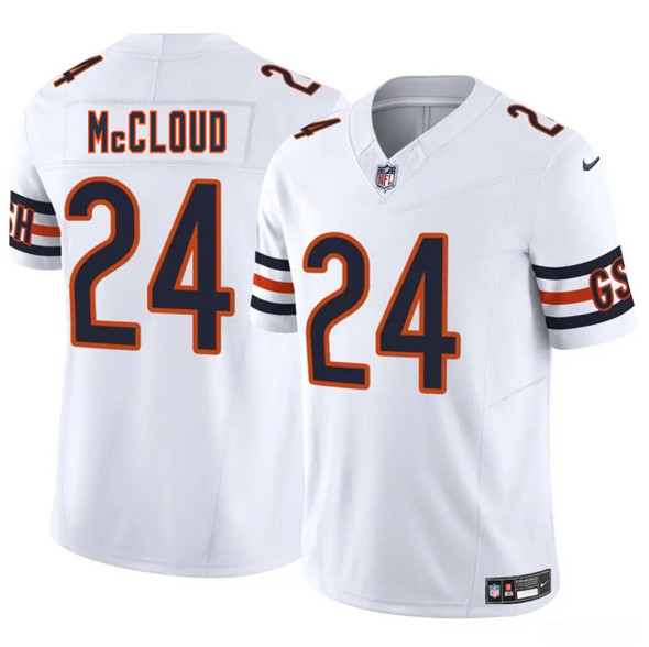 Men's Chicago Bears 24 Nick McCloud White 2025 F.U.S.E. Vapor Untouchable Limited Football Stitched Jersey