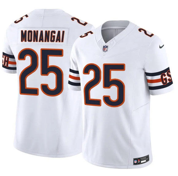 Men's Chicago Bears 25 Kyle Monangai White 2025 F.U.S.E. Vapor Untouchable Limited Football Stitched Jersey