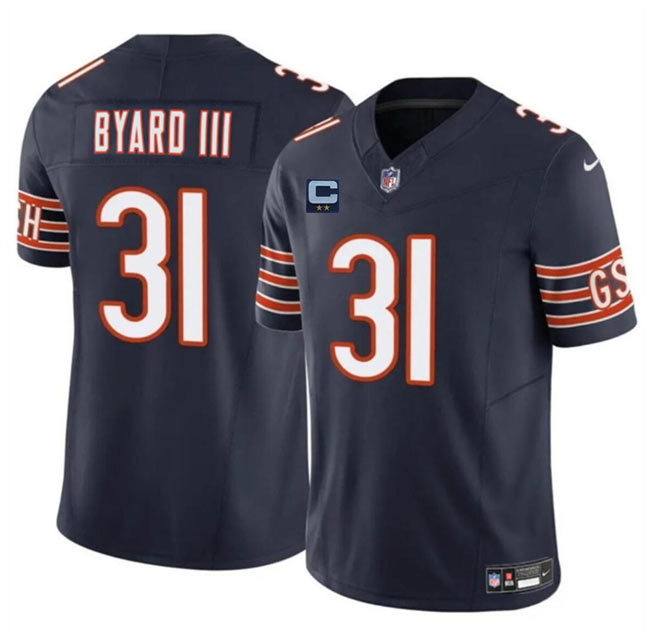 Men's Chicago Bears 31 Kevin Byard III Navy 2025 F.U.S.E. With 2 Star C Patch Vapor Untouchable Limited Stitched Football Jersey