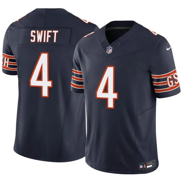 Men's Chicago Bears 4 D'Andre Swift Navy 2025 F.U.S.E. Vapor Untouchable Limited Football Stitched Jersey