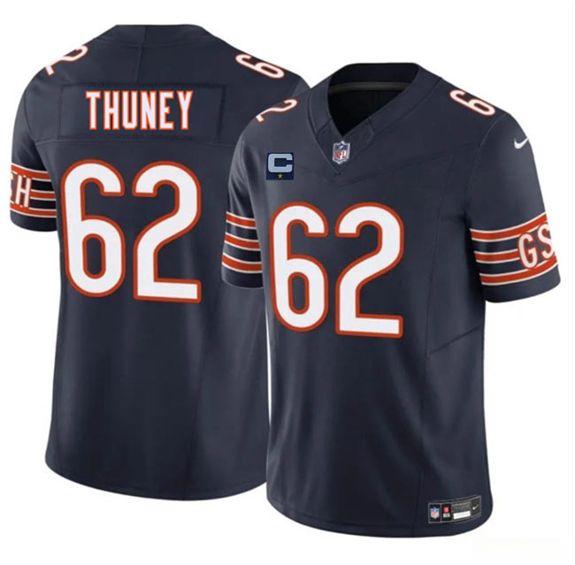 Men's Chicago Bears 62 Joe Thuney Navy 2025 F.U.S.E. With 1 Star C Patch Vapor Untouchable Limited Stitched Football Jersey