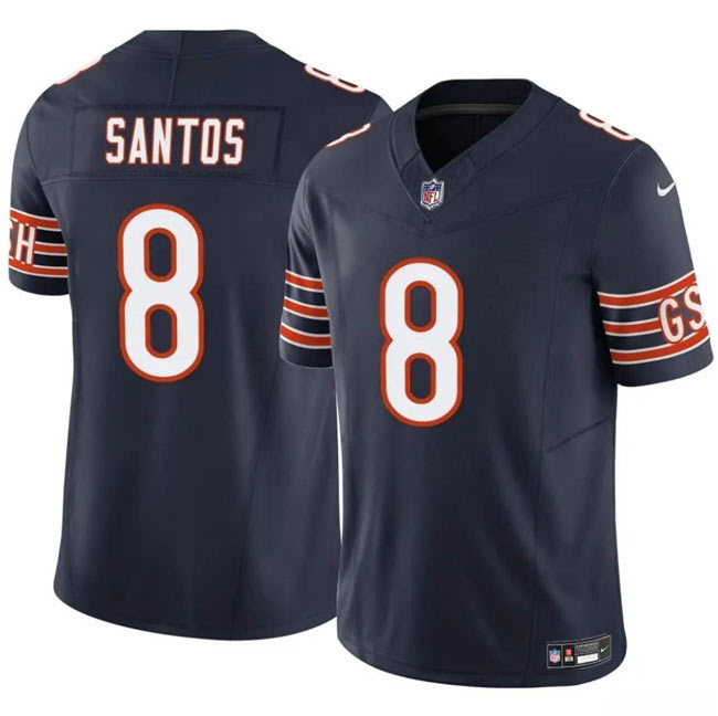 Men's Chicago Bears 8 Cairo Santos Navy 2025 F.U.S.E. Vapor Untouchable Limited Stitched Football Jersey