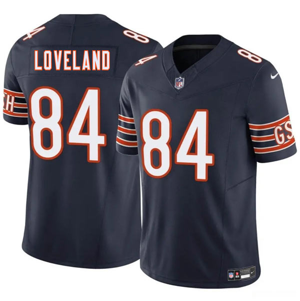 Men's Chicago Bears 84 Colston Lovelandr Navy 2025 Draft F.U.S.E